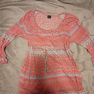 Faded Glory Coral Floral Top